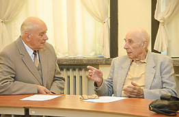 Prof.J. Slavėnas su klubo prezidentu J.Deltuva